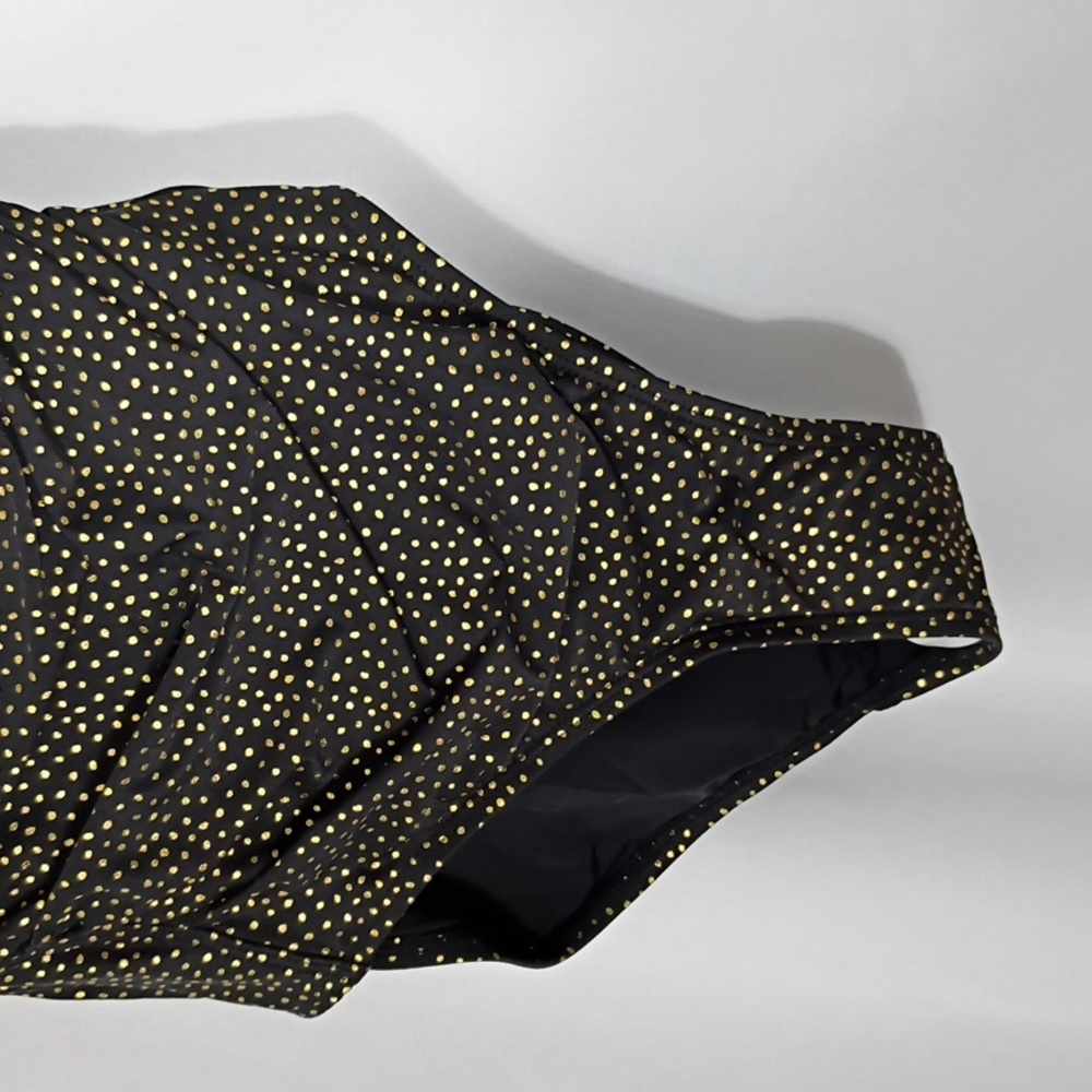 NWT Nip Tuck Swimsuit One Piece Black And Gold Multi Fit Cup Women's Size 4 - Picture 2 of 11